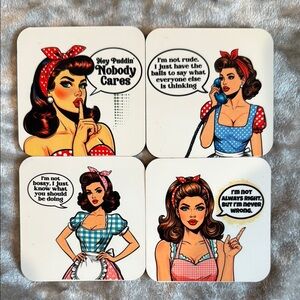 Retro Pin-Up Magnets - set of 4